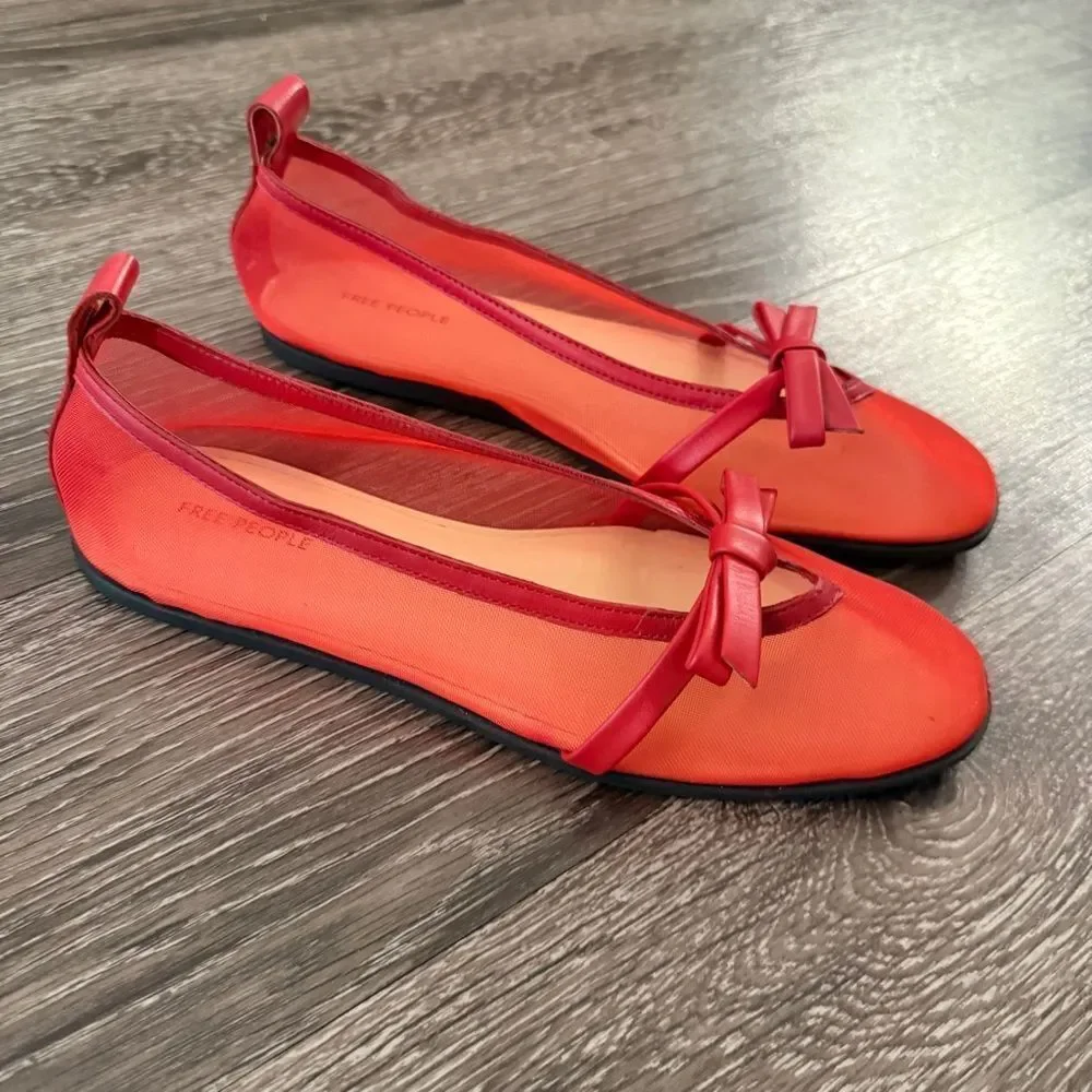 Free People Mesh Mania Bow Flats